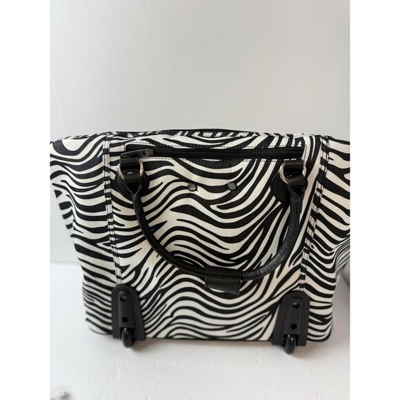 Calpak‎ Zanny 21" Zebra Rolling Laptop Tote Carry On Suitcase NWT - Picture 2 of 8